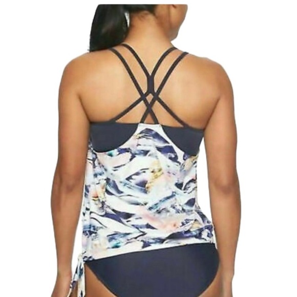 Athleta Vivid Side Tie Tankini Top Swimsuit Bathing Suit Size Medium 211897 - Picture 2 of 11